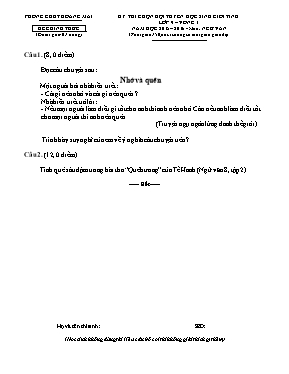 Đề thi chọn đội tuyển học sinh giỏi tỉnh lớp 9  vòng 1 năm học 2015  2016 - Môn Ngữ văn